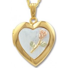 Rose on Mother of Pearl Locket - by Landstrom's